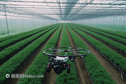 无人机在温室中种植